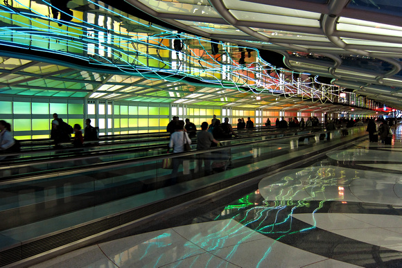 Neon Light Tunnel at O'Hare